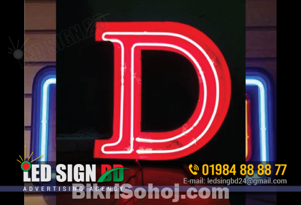 Neon signs are a luminous, eye-catching addition